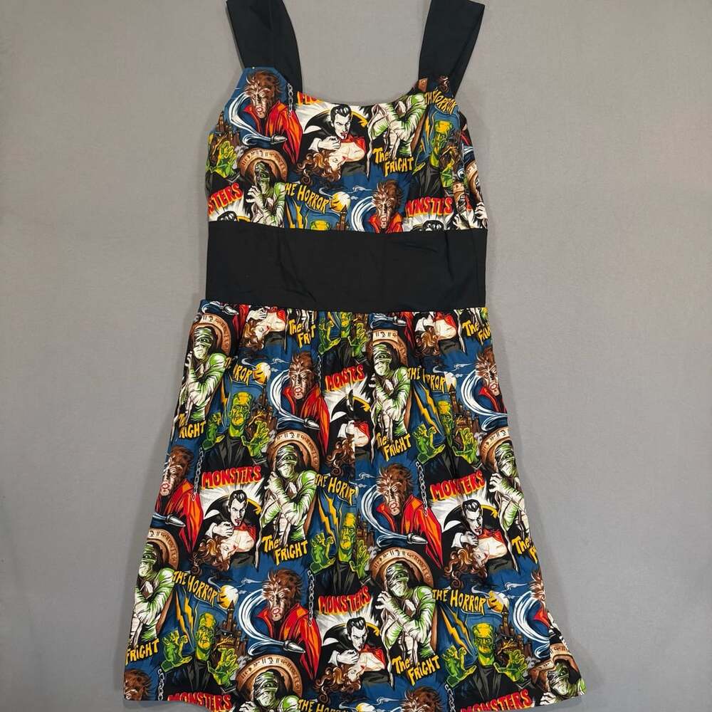 Hemet Horror Monsters Dress Size Large Pin Up Hollywood